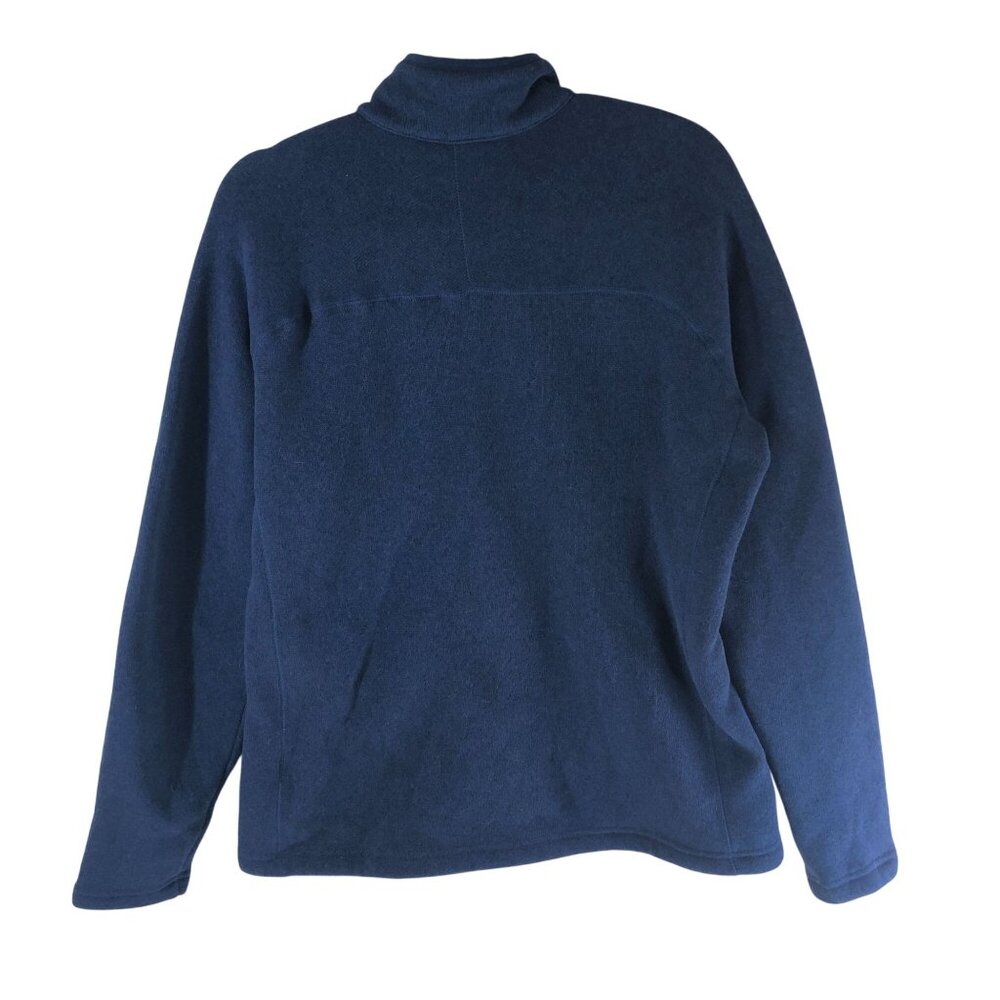 Eddie Bauer Womens Full Zip Sweater Jacket Fleece Pockets Navy Blue XL - Picture 2 of 4